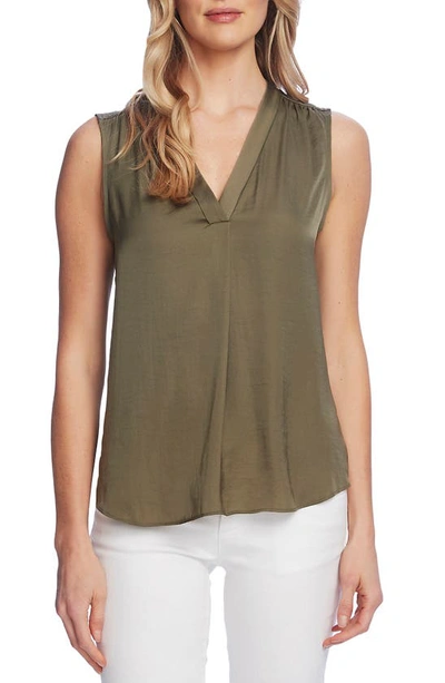 Shop Vince Camuto Rumpled Satin Blouse In Fig Tree