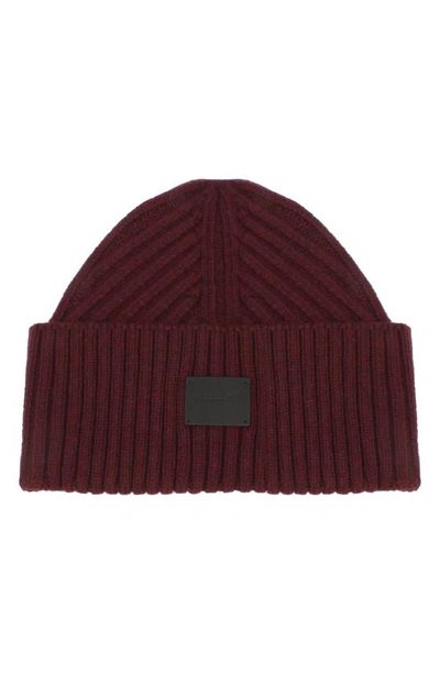 Shop Allsaints Travelling Ribbed Beanie In Burnt Sienna