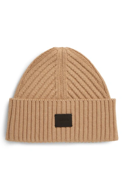 Shop Allsaints Travelling Ribbed Beanie In Cortina Beige