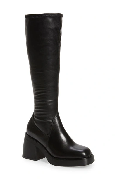 Shop Vagabond Shoemakers Brooke Knee High Platform Boot In Black Leather