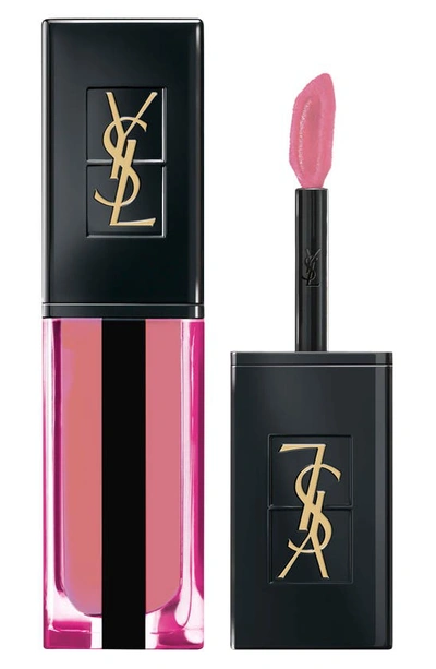 Shop Saint Laurent Vernis A Levres Water Stain Lip Stain In 614 Rose Immerge