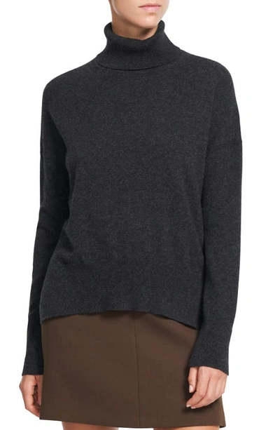 Shop Theory Karenia Cashmere Turtleneck Sweater In Deep Charcoal