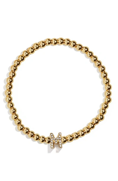 Shop Baublebar Pisa Pavé Initial Bracelet In Gold M