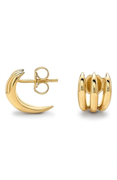 Shop Missoma Claw Stud Earrings In Gold