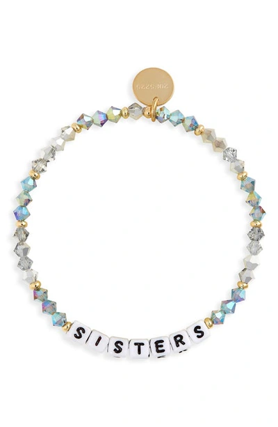Shop Little Words Project Little Word Project Sisters Stretch Bracelet In Twinkle/ White