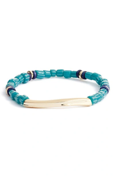 Shop Akola Ethel Fearless Stretch Bracelet In Teal