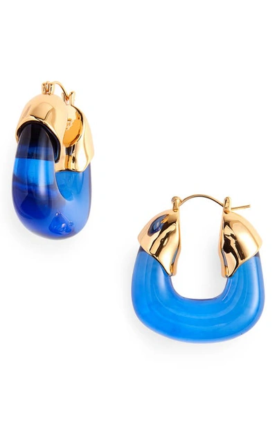 Shop Lizzie Fortunato Electric Organic Hoop Earrings In Blue