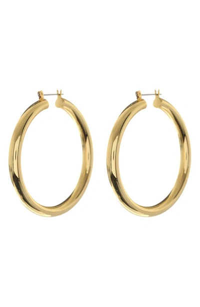 Shop Luv Aj Amalfi Tube Hoop Earrings In Gold