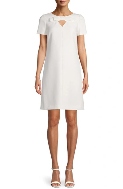 Shop Anne Klein Keyhole Bow Front Shift Dress In Anne White