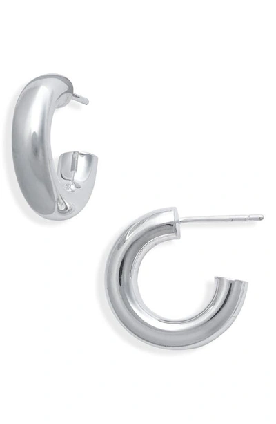 Shop Jennifer Zeuner Lou Huggie Hoop Earrings In Silver