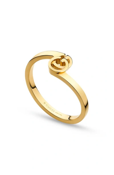 Shop Gucci Running G Stacking Ring In Yellow Gold