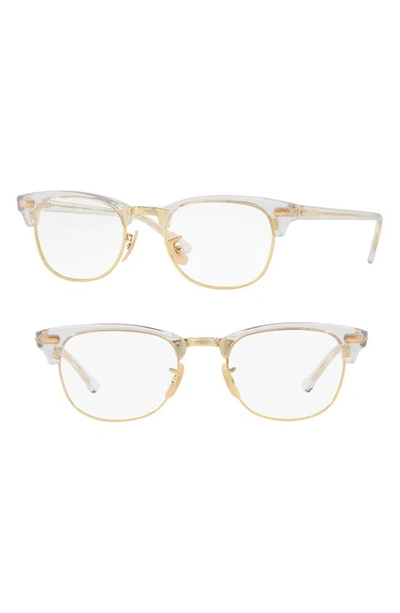 Shop Ray Ban 5154 51mm Optical Glasses In Transparent