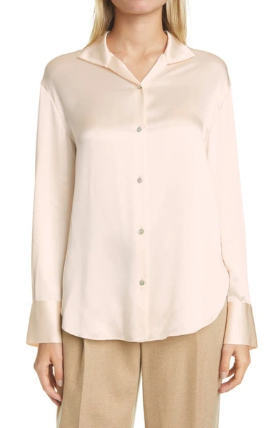 Shop Vince Silk Button Up Blouse In Chiffon