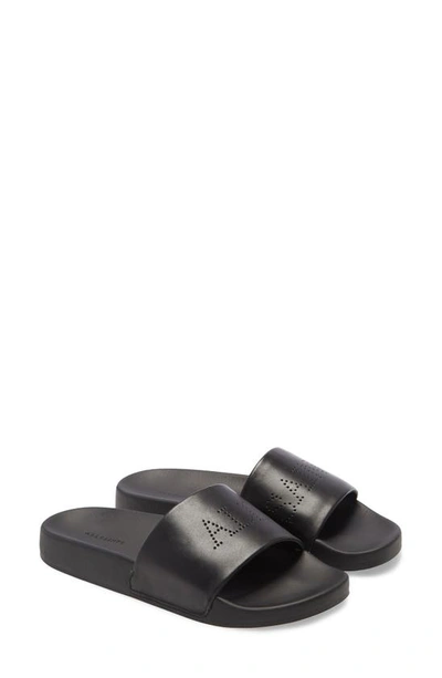 Shop Allsaints Karli Slide Sandal In Black Leather/black