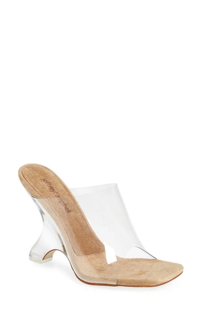 Shop Jeffrey Campbell Bare Slide Sandal In Nude Suede Clear