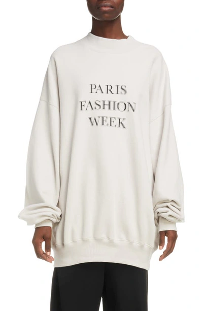 Shop Balenciaga Paris Fashion Week Oversize Sweatshirt In Cement Grey/black