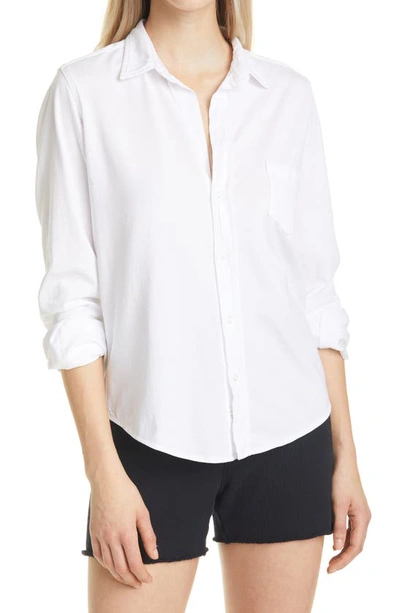 Shop Frank & Eileen Barry Knit Button-up Shirt In White