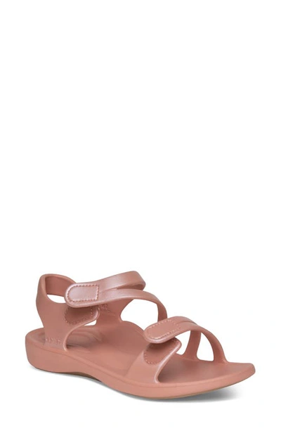 Shop Aetrex Jillian Waterproof Sandal In Blush Rubber