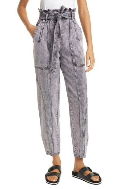 Shop Ulla Johnson Brier Paperbag Waist Tapered Jeans In Lilac
