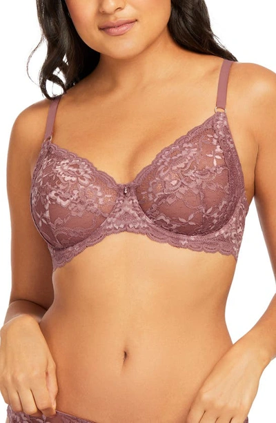 Shop Montelle Intimates Montelle Intimate Muse Full Cup Lace Bra In Mauve Mist/ Blush