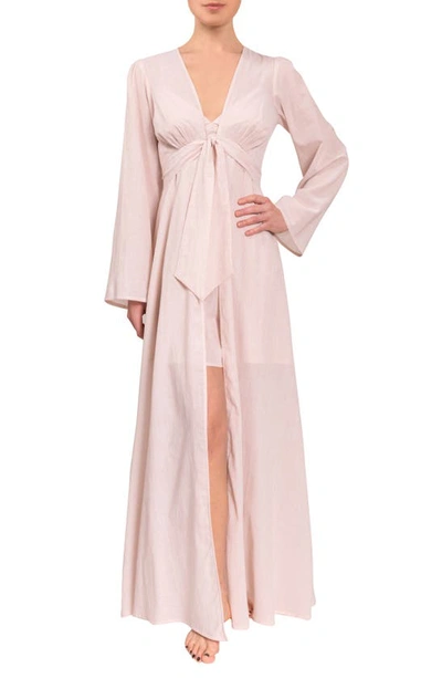 Shop Everyday Ritual Diana Long Robe In Wheat