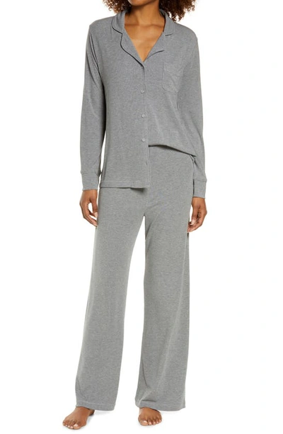 Skims Gray Soft Lounge Pyjama Set In Heather Grey