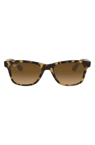 Shop Ray Ban Wayfarer Polarized 50mm Sunglasses In Havana/ Brown Gradient