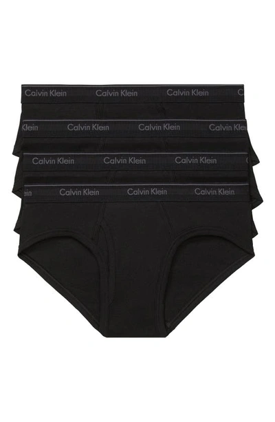 Shop Calvin Klein 4-pack Hip Briefs In Black