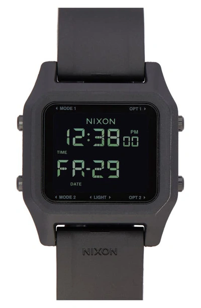 Shop Nixon Staple Digital Rubber Strap Watch In Black