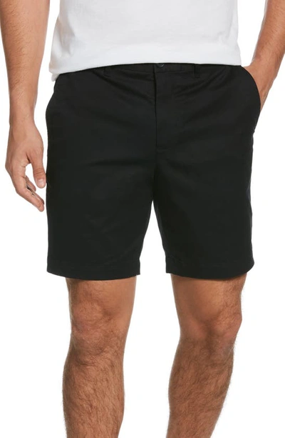 Shop Original Penguin Stretch Cotton Twill Shorts In True Black