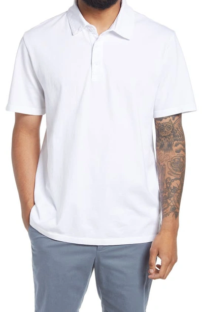 Shop Vince Regular Fit Garment Dyed Cotton Polo In Optic White