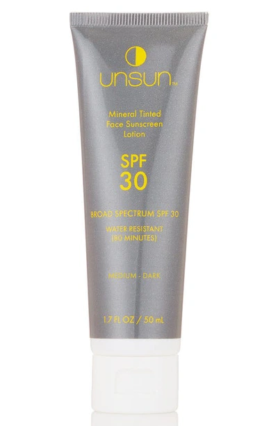 Shop Unsun Mineral Tinted Face Sunscreen Lotion Spf 30, 1.7 oz In Dark Tan