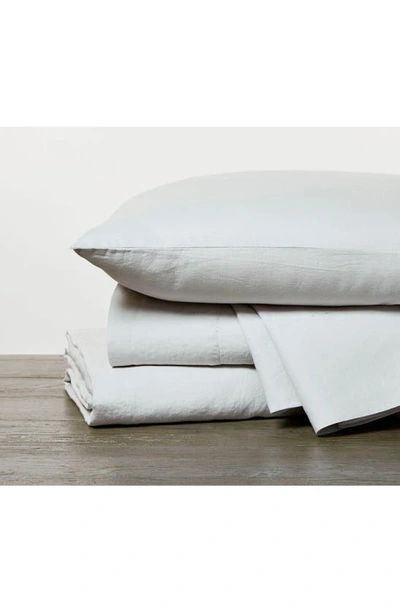 Shop Coyuchi Relaxed Organic Linen Sheet Set In Fog