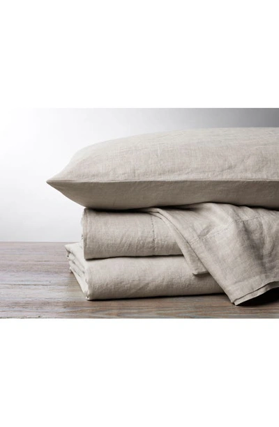 Shop Coyuchi Relaxed Organic Linen Sheet Set In Natural Chambray