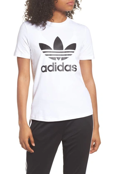 Shop Adidas Originals Adidas Trefoil Tee In White/ Black