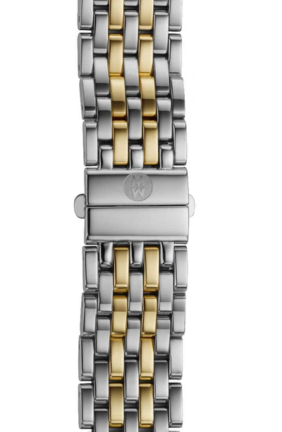 Shop Michele Deco 16 16mm Bracelet Watchband In Silver/ Gold