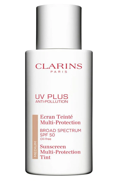 Shop Clarins Uv Plus Anti-pollution Broad Spectrum Spf 50 Tinted Sunscreen Multi-protection In Med