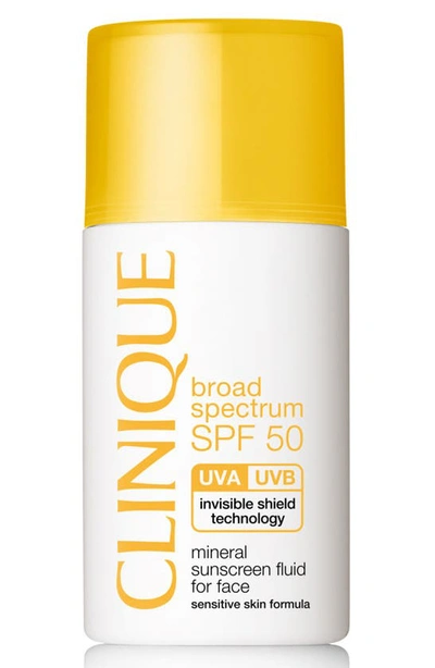 Shop Clinique Broad Spectrum Spf 50 Mineral Sunscreen Fluid For Face