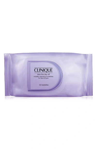Clinique Take The Day Off Micellar Cleansing Towelettes For Face & Eyes Makeup Remover, 50 Towelettes