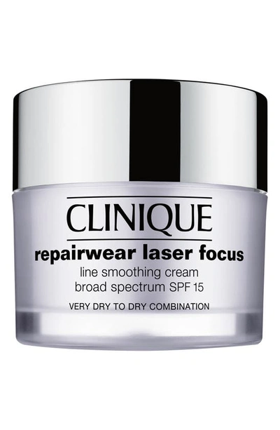 Shop Clinique Repairwear Laser Focus Spf 15 Line Smoothing Cream For Dry To Dry Combination Skin In Very Dry To Dry Combination