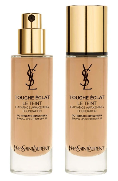 Shop Saint Laurent Touche Eclat Le Teint Radiant Liquid Foundation With Spf 22 In Br60 Cool Amber