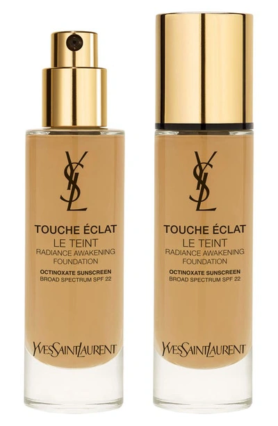 Shop Saint Laurent Touche Éclat Le Teint Radiant Liquid Foundation With Spf 22 In Bd55 Warm Toffee