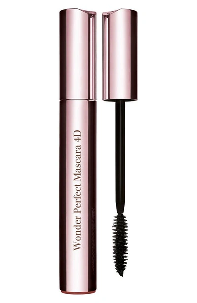 Shop Clarins Wonder Perfect Lengthening, Curling & Volumizing Mascara 4d In Black Silver