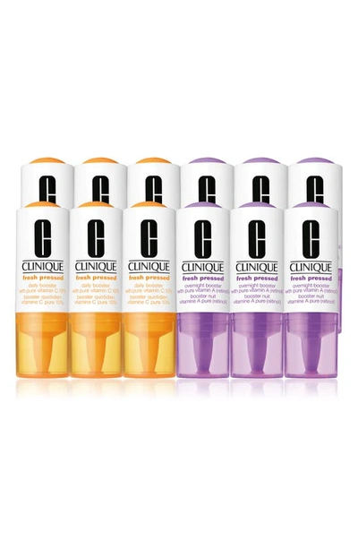Shop Clinique Fresh Pressed Clinical Daily + Overnight Boosters In 6-pack