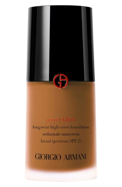 Shop Giorgio Armani Power Fabric Full-coverage Liquid Foundation With Spf 25 In 11.75 - Deep/warm Undertone