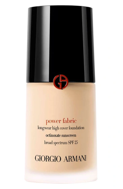 Shop Giorgio Armani Power Fabric Full-coverage Liquid Foundation With Spf 25 In 02 - Fair/neutral Undertone