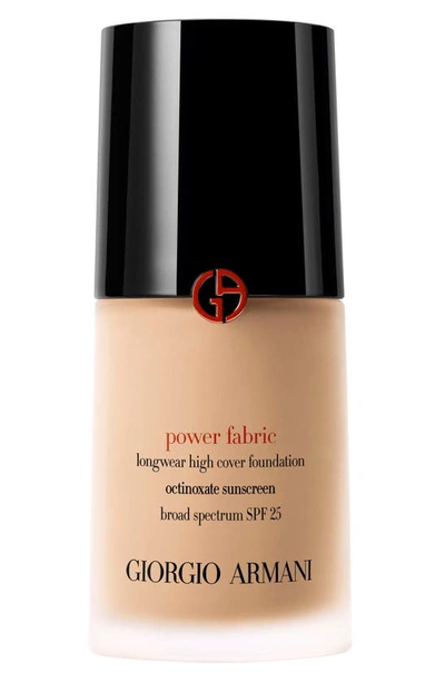 Shop Giorgio Armani Power Fabric Full-coverage Liquid Foundation With Spf 25 In 04 - Light/warm Undertone