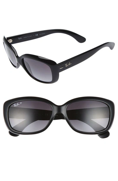 Shop Ray Ban 58mm Polarized Sunglasses In Black Grey