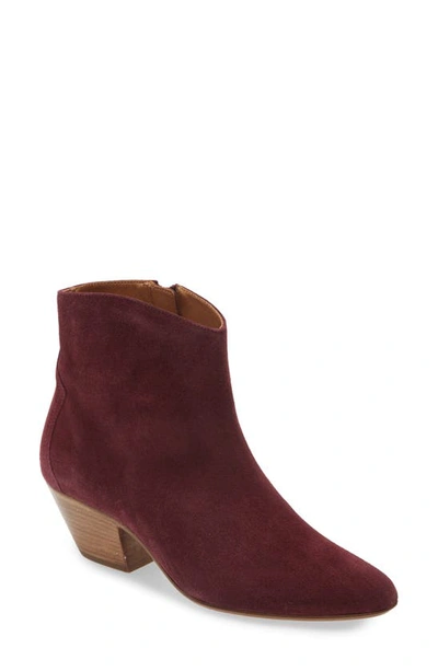 Shop Isabel Marant Dacken Stacked Heel Bootie In Aubergine