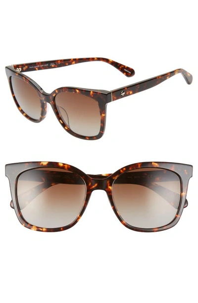 Shop Kate Spade Kiyas 53mm Polarized Cat Eye Sunglasses In Havana Gold/ Brown Grey Polar